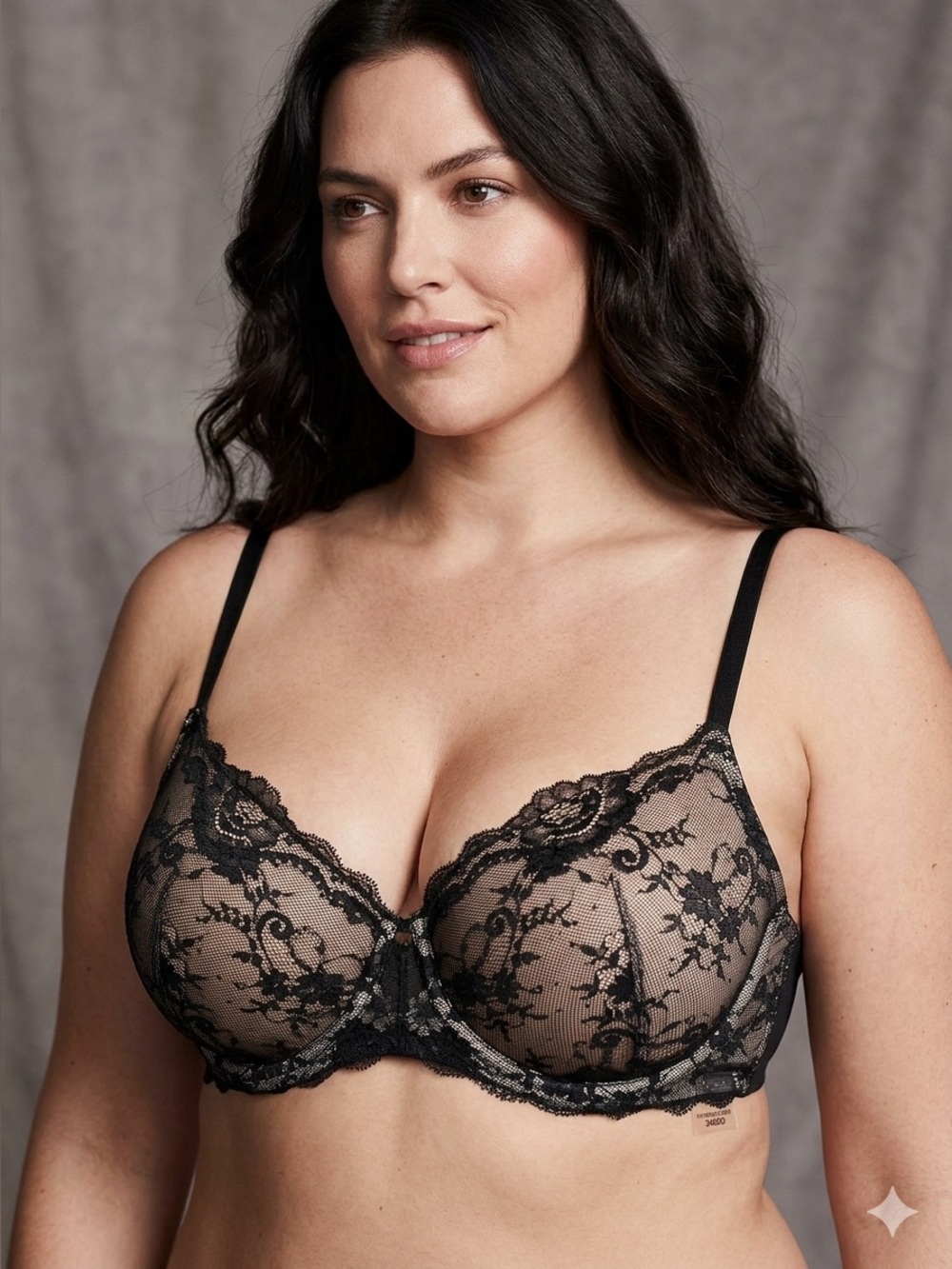 Victoria's Secret Dream Angel Lined Demi Black Lace Underwire Bra 34DDD Like NEW